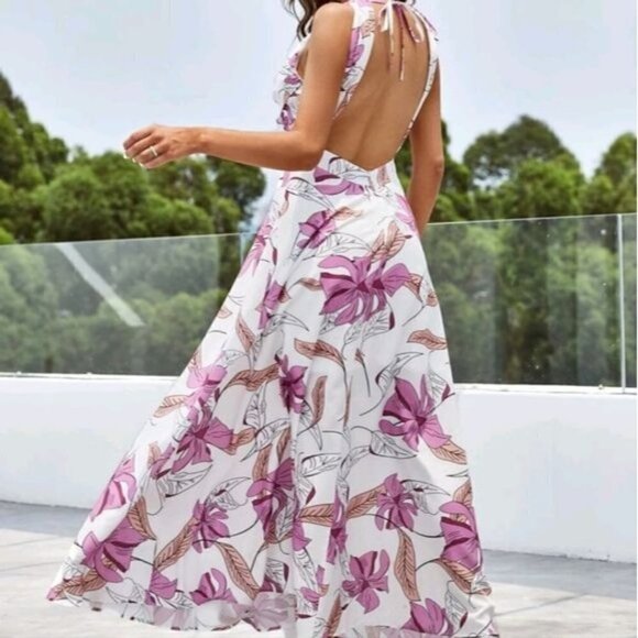 PREMIUM BRAND AND QUALITY FLORAL, BACKLESS CAMI SPECIAL EVENT MAXI DRESS - Picture 2 of 8